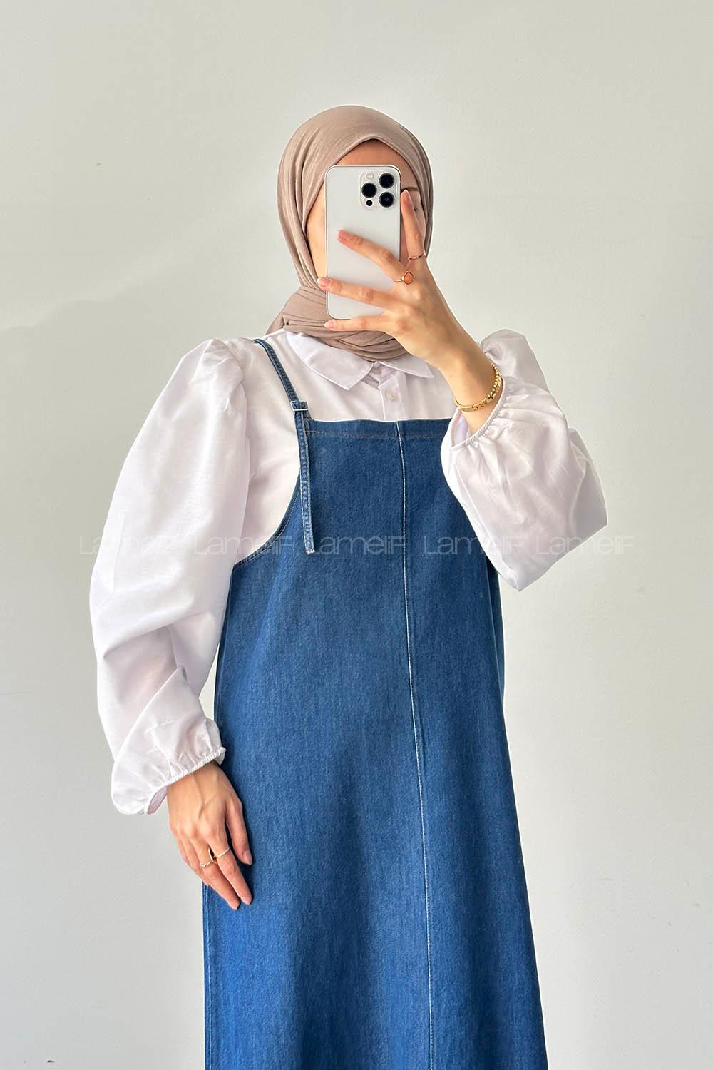 Lamelif Toka Detaylı Kot Jile Kot Mavisi