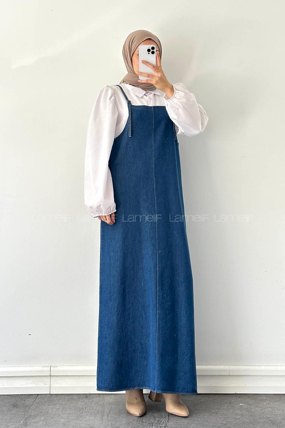 Lamelif Toka Detaylı Kot Jile Kot Mavisi