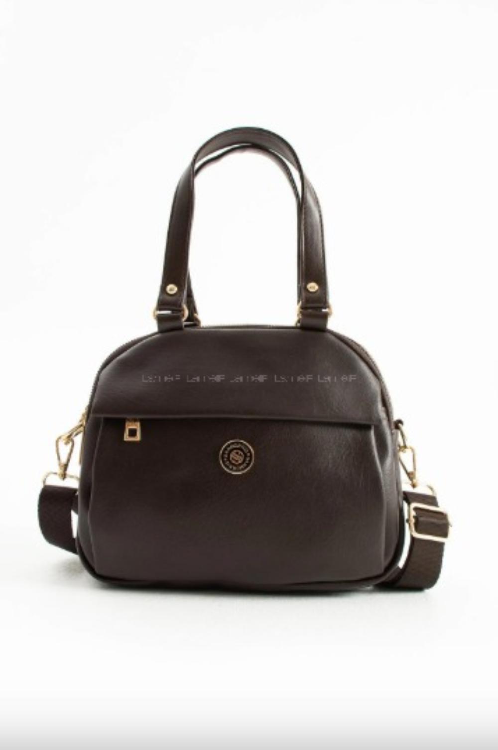 Lamelif Çok Gözlü El ve Omuz Çantası Geniş Hacim Fonsiyonel Bölmeli Çanta Acı Kahve