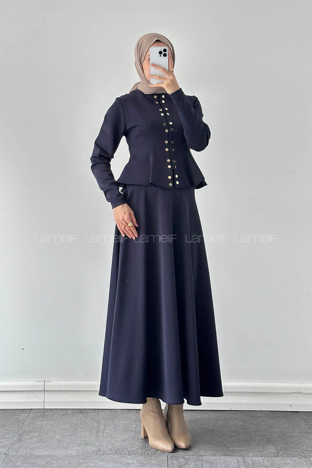 Lamelif Scuba Çıt Çıtlı İkili Takım Lacivert