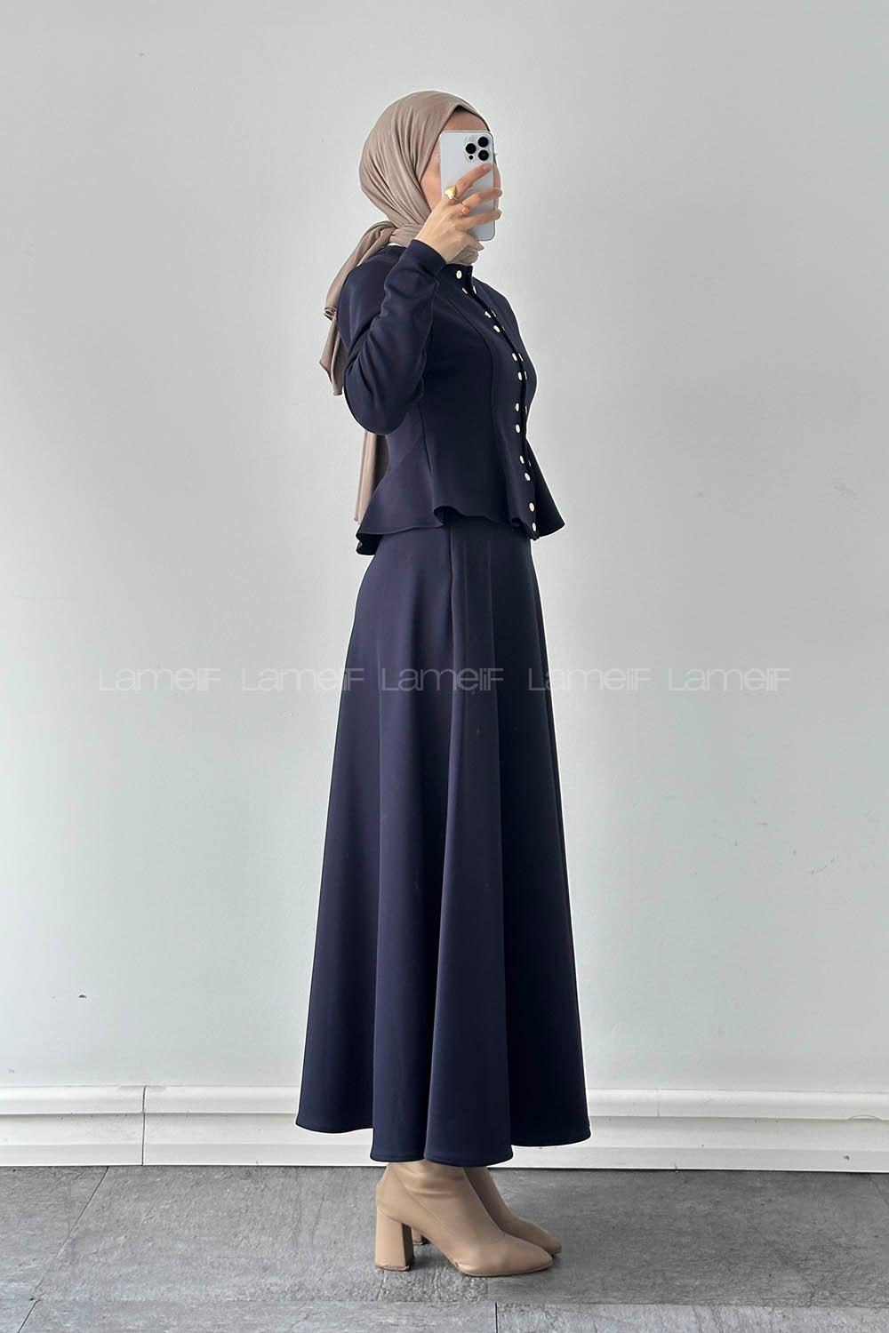 Lamelif Scuba Çıt Çıtlı İkili Takım Lacivert