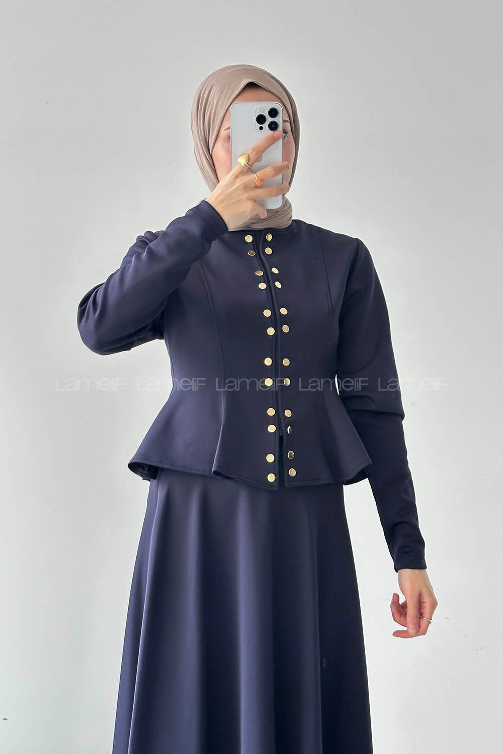 Lamelif Scuba Çıt Çıtlı İkili Takım Lacivert