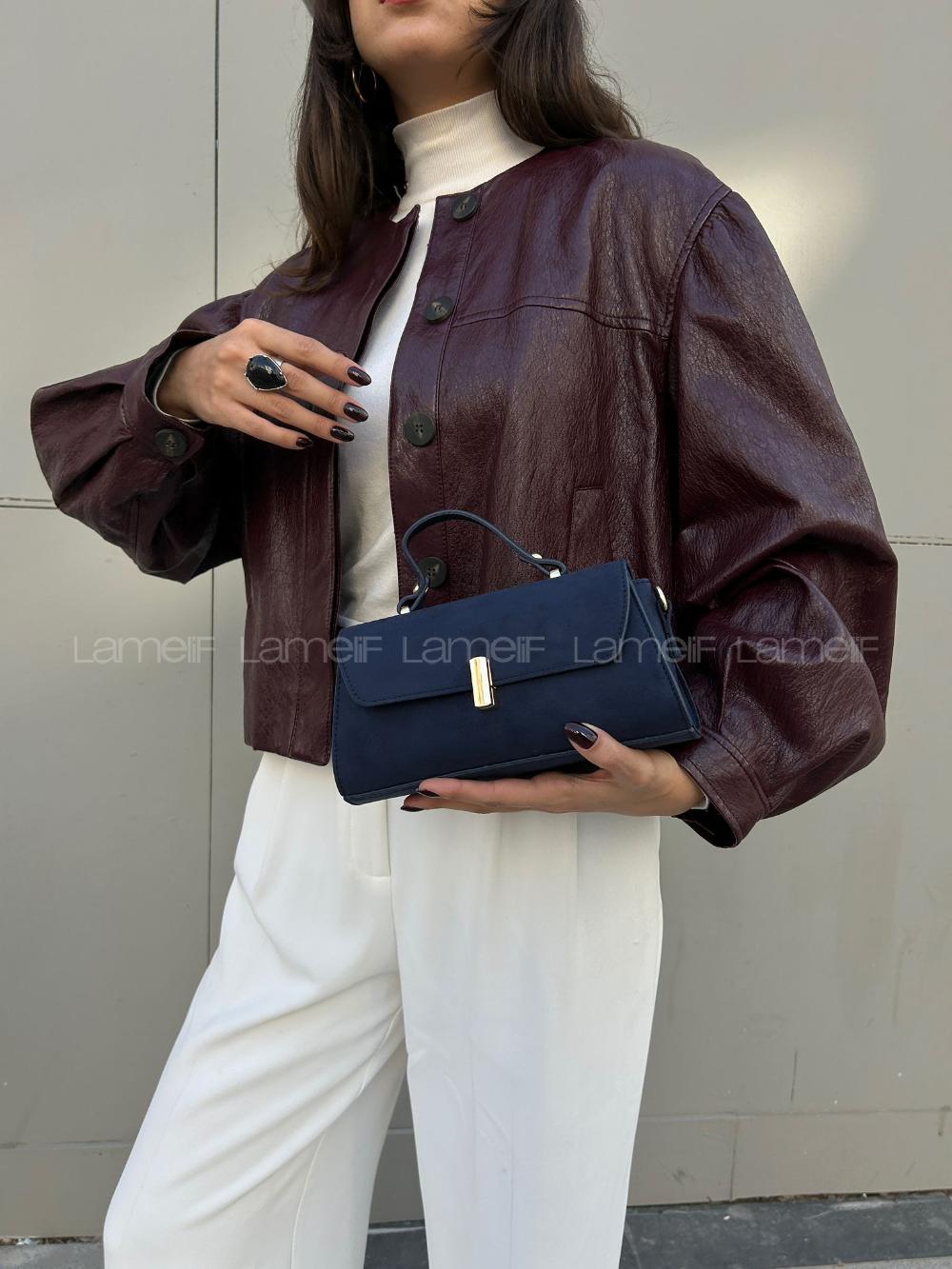 Lamelif Leına Süet Model Kadın Çapraz Çantası