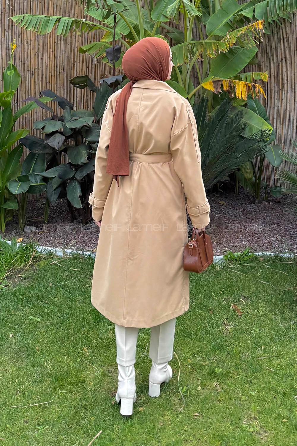 Soil Long Arm Poplin Fabric Trench Coat