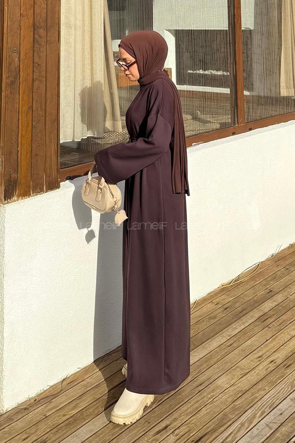 Lamelif İki İplik Oysho Elbise  Acı Kahve