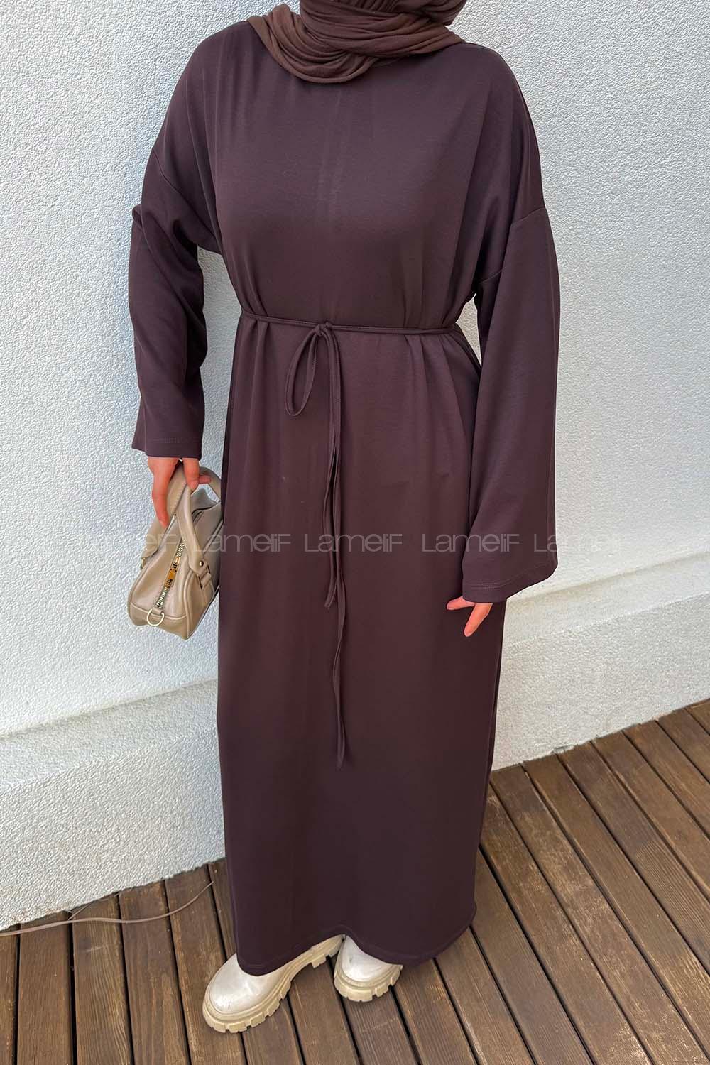 Lamelif İki İplik Oysho Elbise  Acı Kahve