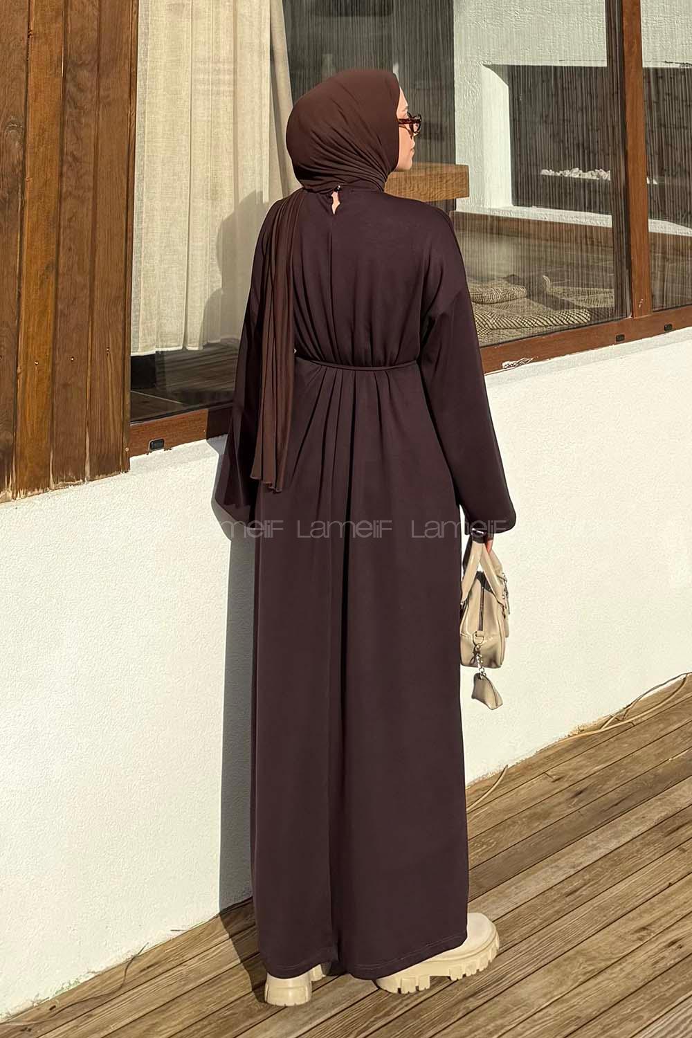 Lamelif İki İplik Oysho Elbise  Acı Kahve