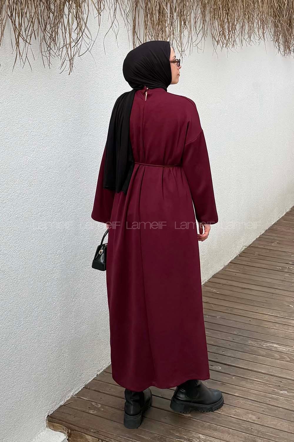 Lamelif İki İplik Oysho Elbise  Bordo