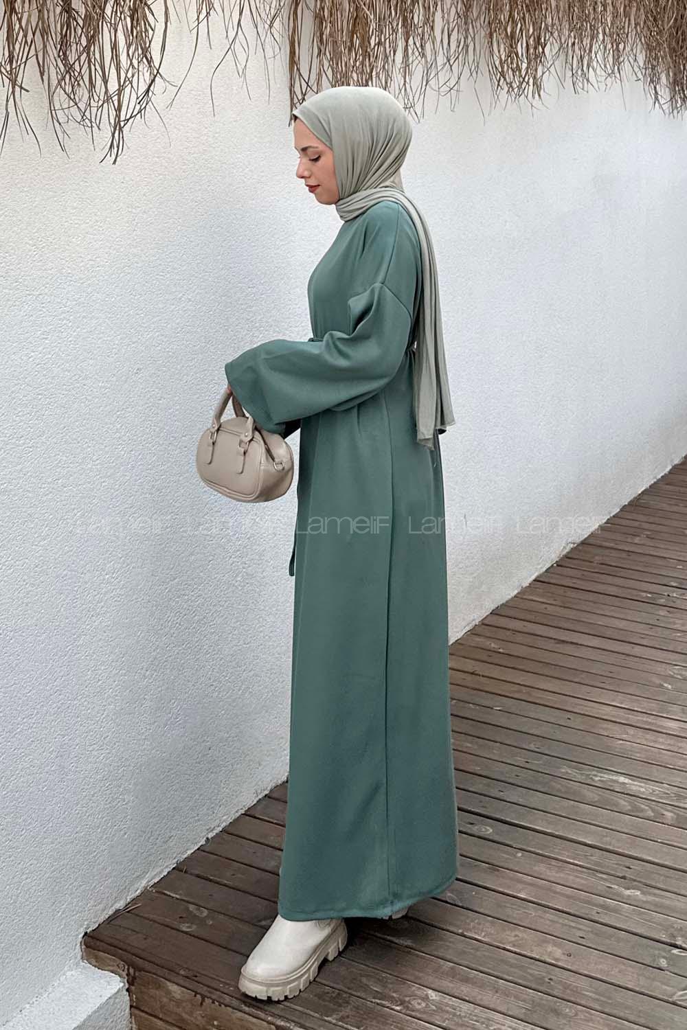 Lamelif İki İplik Oysho Elbise  Yeşil