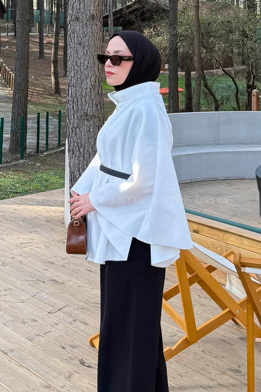 Lamelif Kemerli Panço Beyaz