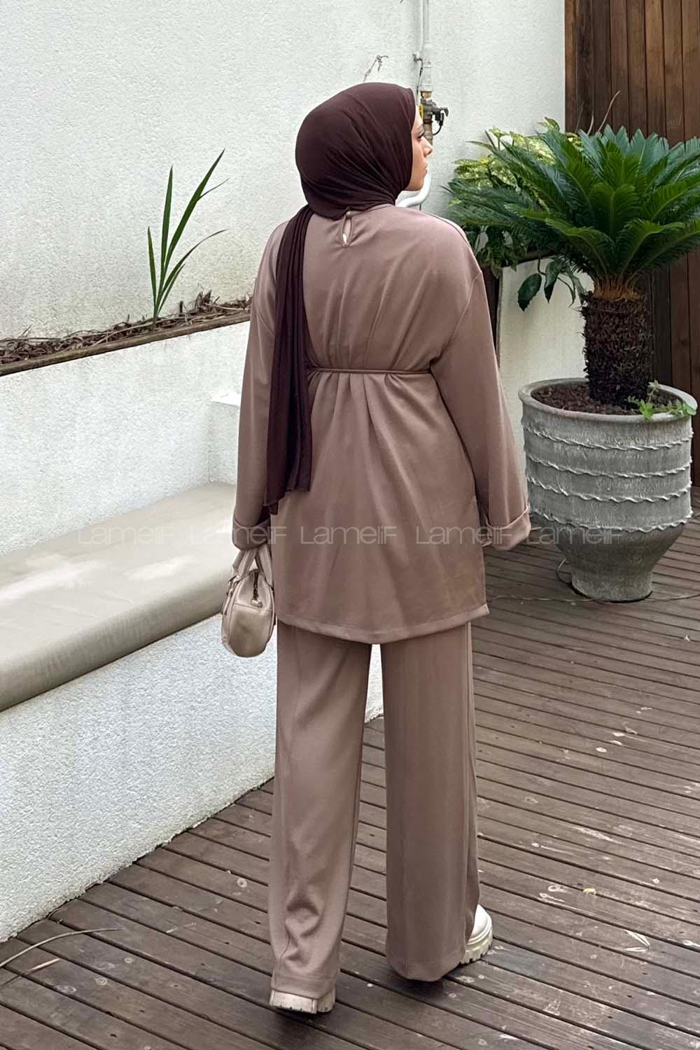 Lamelif Oysho İkili Tesettür Takım Soft Kahve