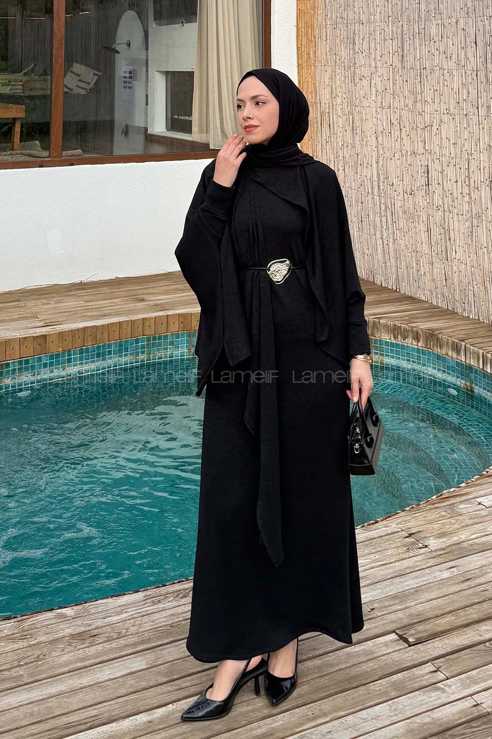 Lamelif Pelerin-Jile İkili Takım Siyah