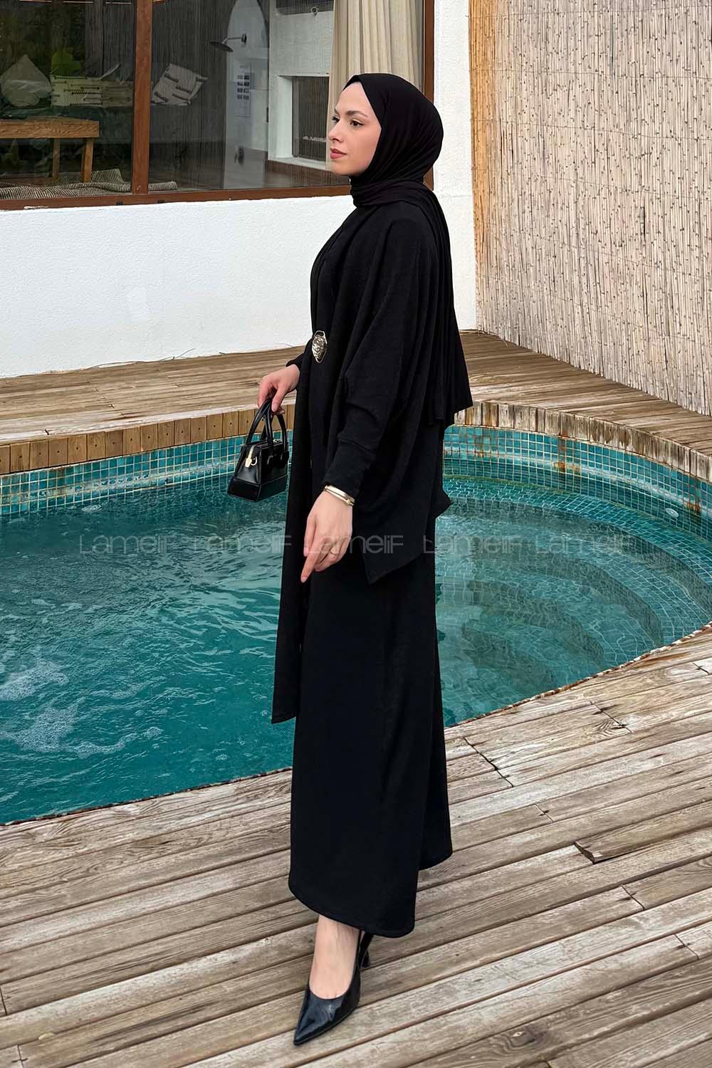 Lamelif Pelerin-Jile İkili Takım Siyah