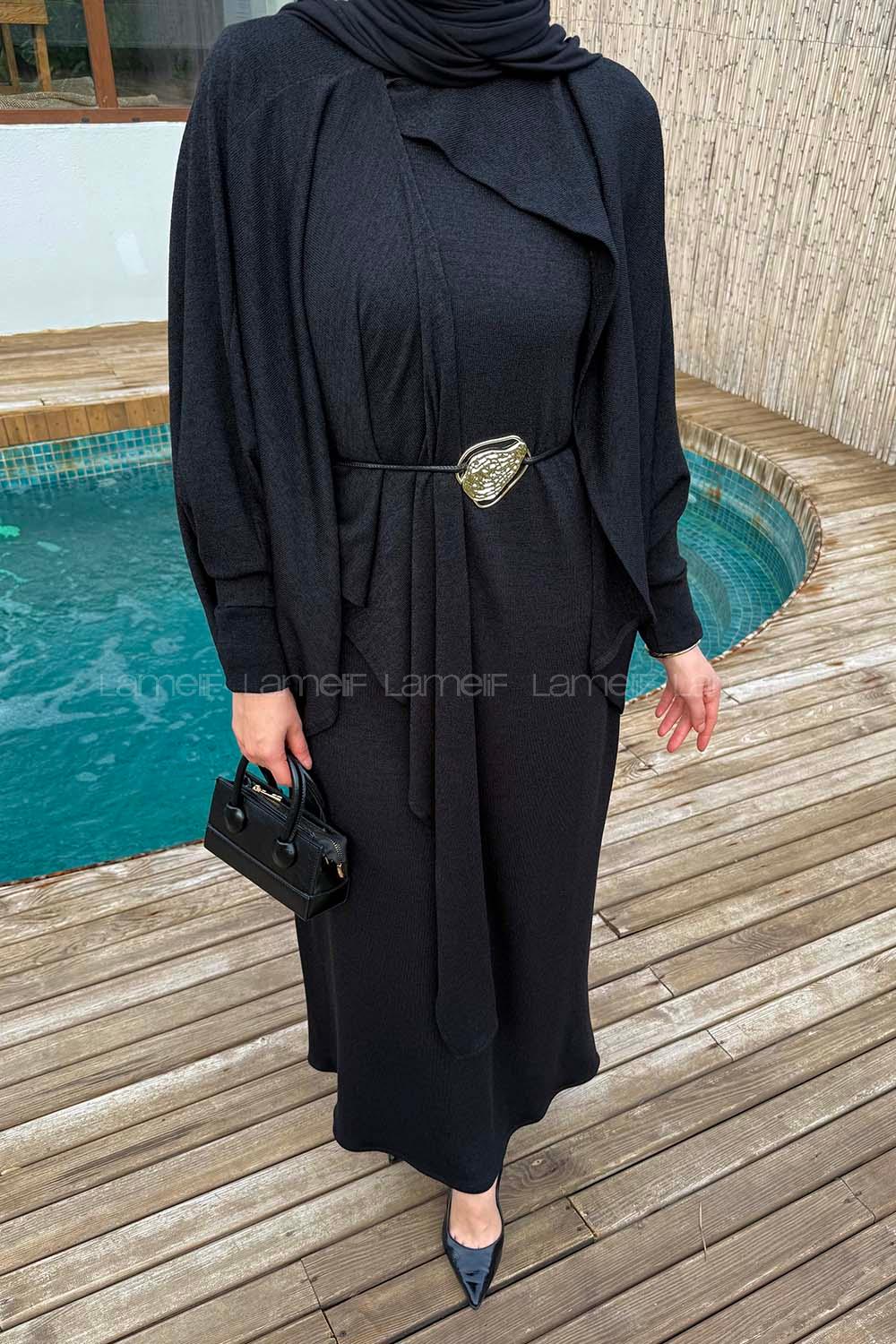 Lamelif Pelerin-Jile İkili Takım Siyah