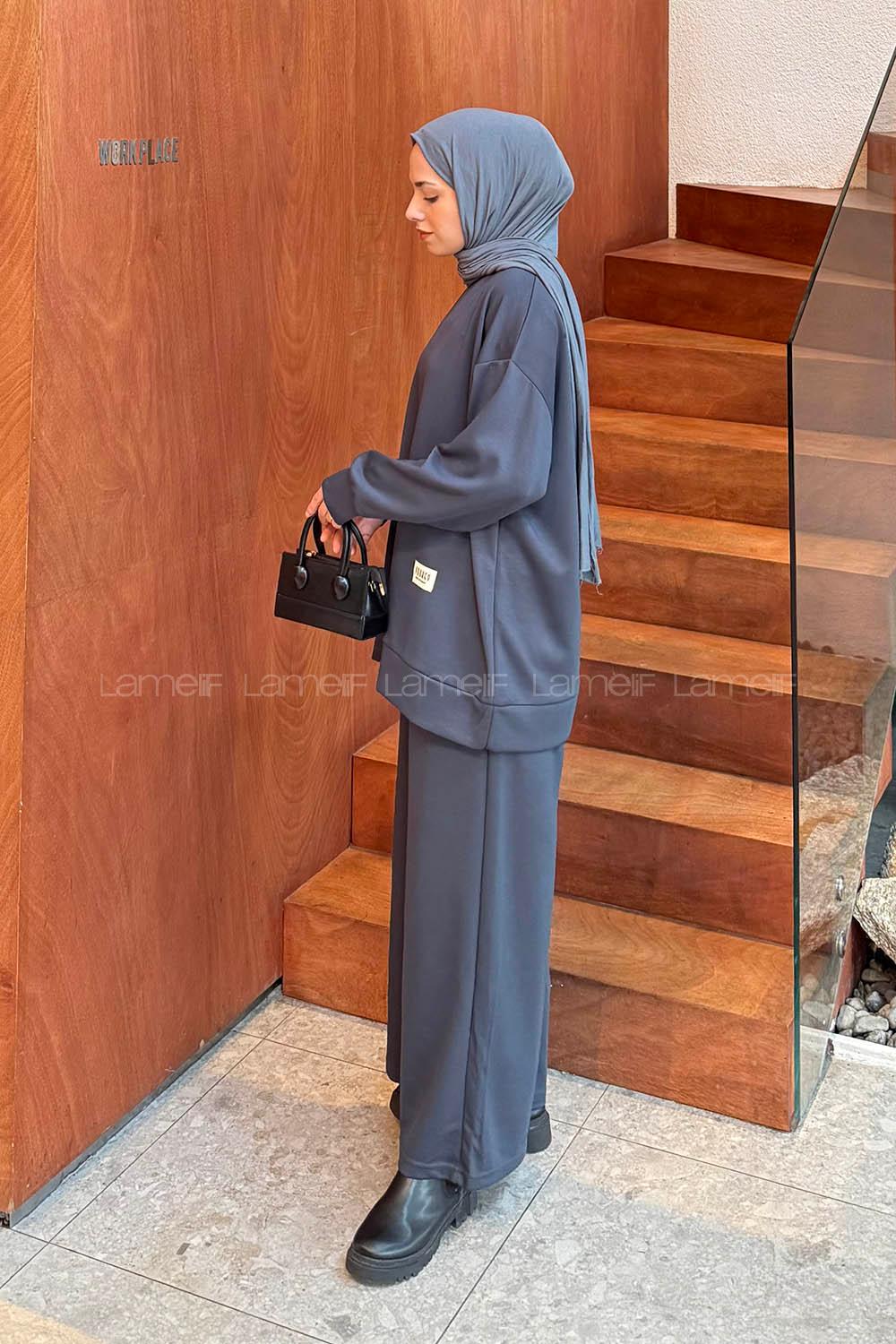 Lamelif Armalı Basic Oysho Takım Antrasit