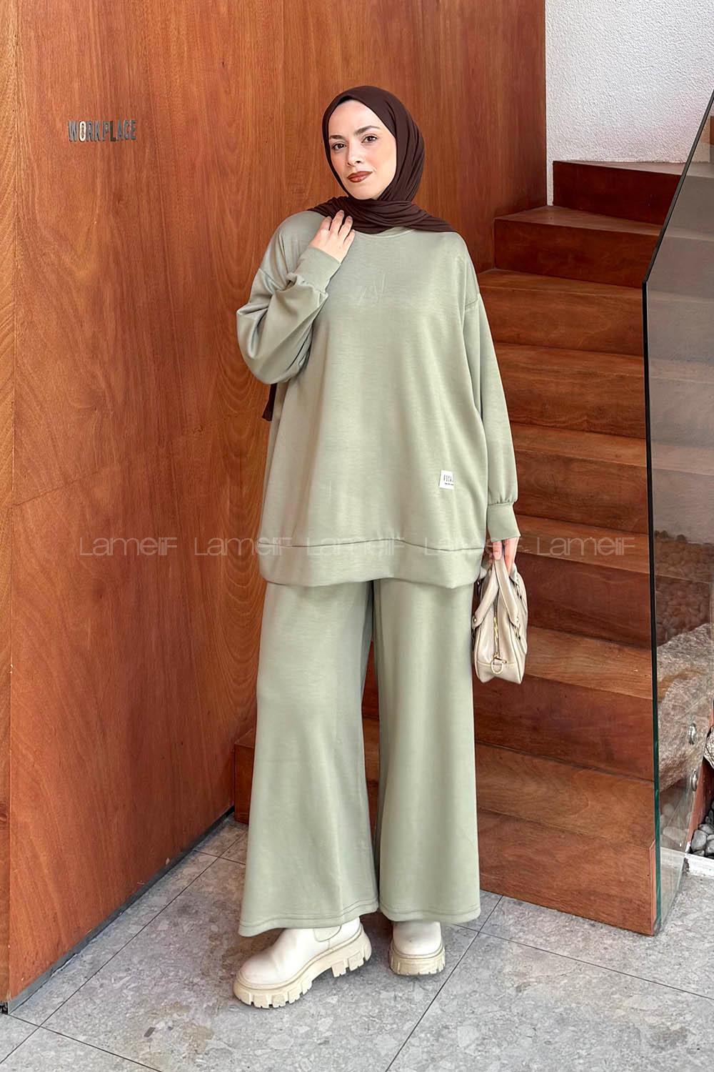 Lamelif Armalı Basic Oysho Takım Çağla Yeşili