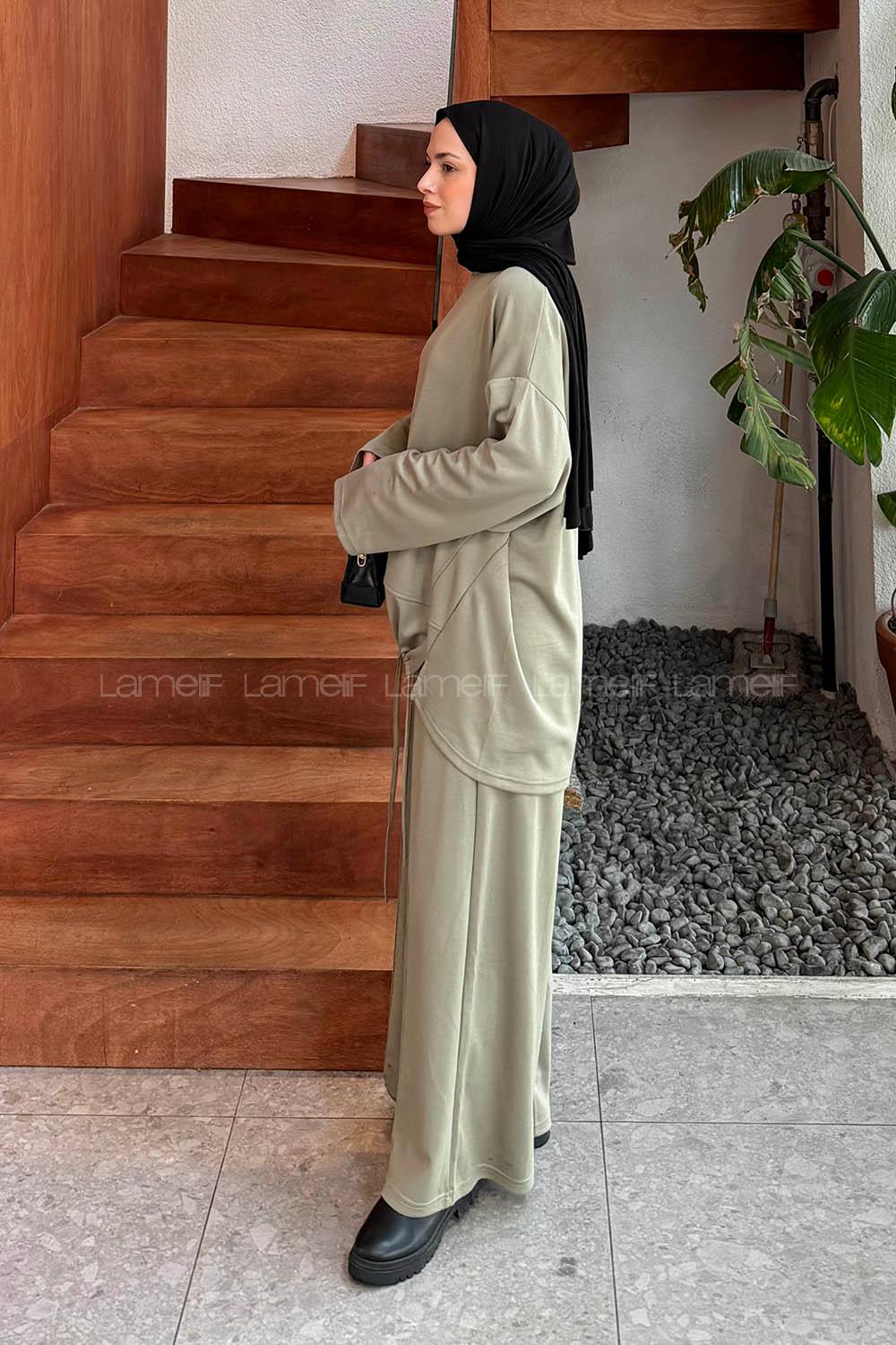 Lamelif Bağlama Detaylı Oysho Takım Çağla Yeşili