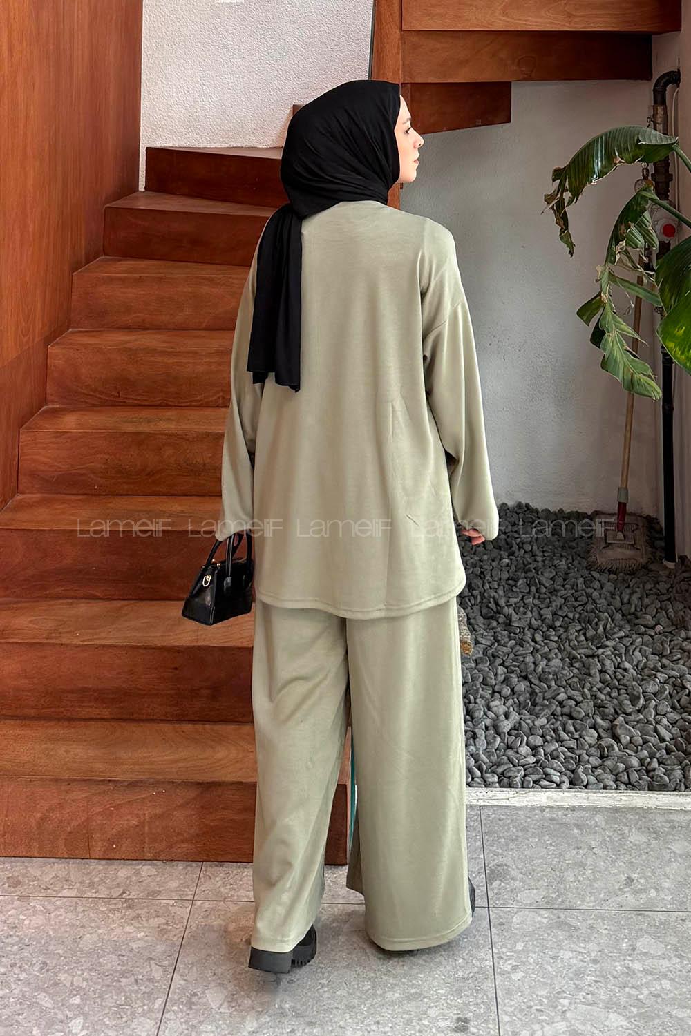 Lamelif Bağlama Detaylı Oysho Takım Çağla Yeşili