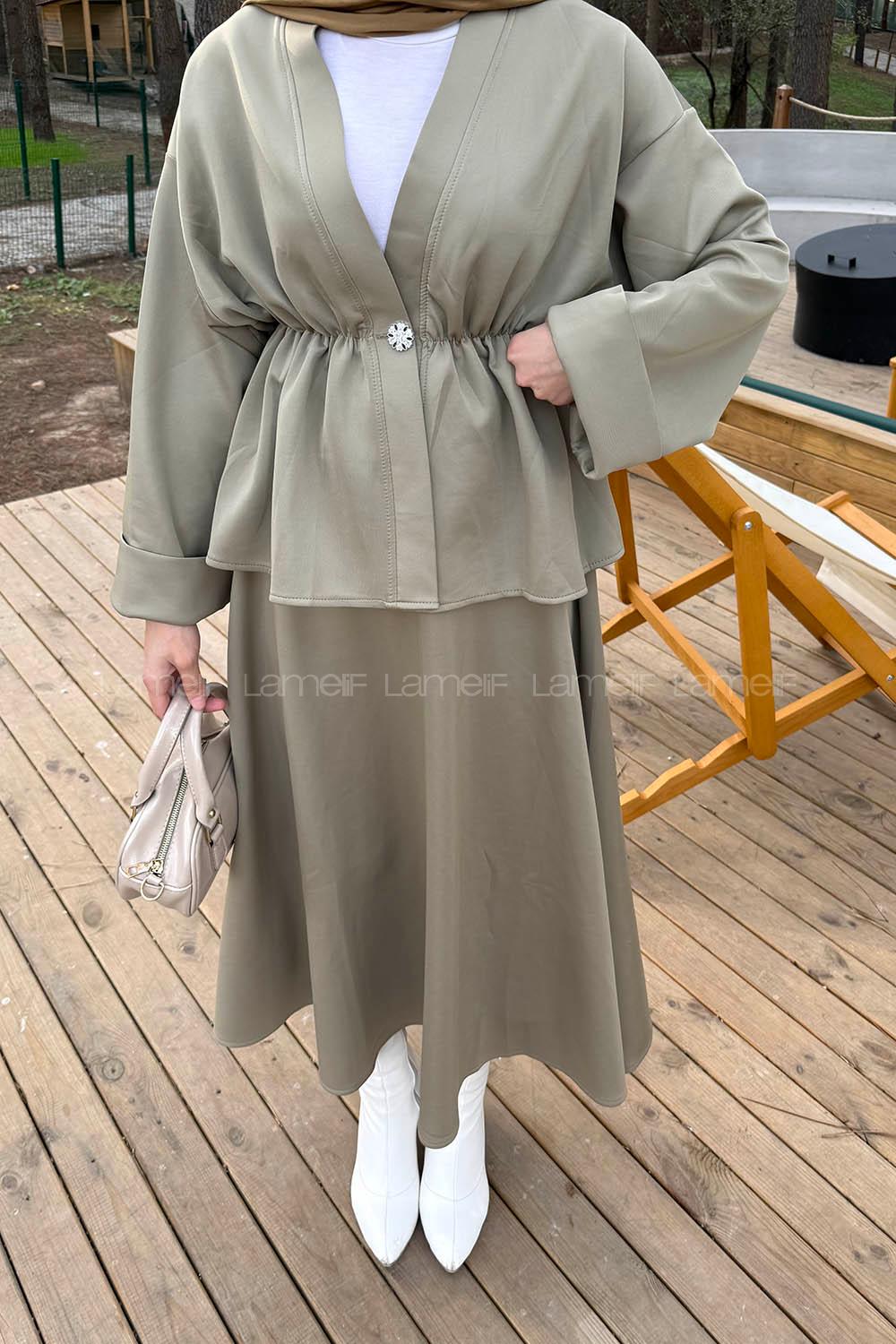 Lamelif Scuba Etekli İkili Takım Haki