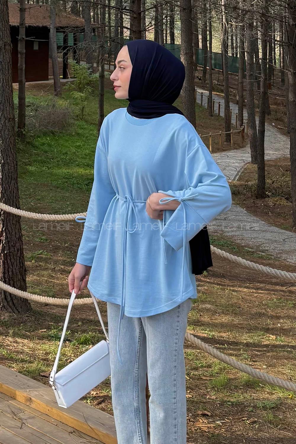 Lamelif Kol Biyeli Sweat Bebe Mavisi