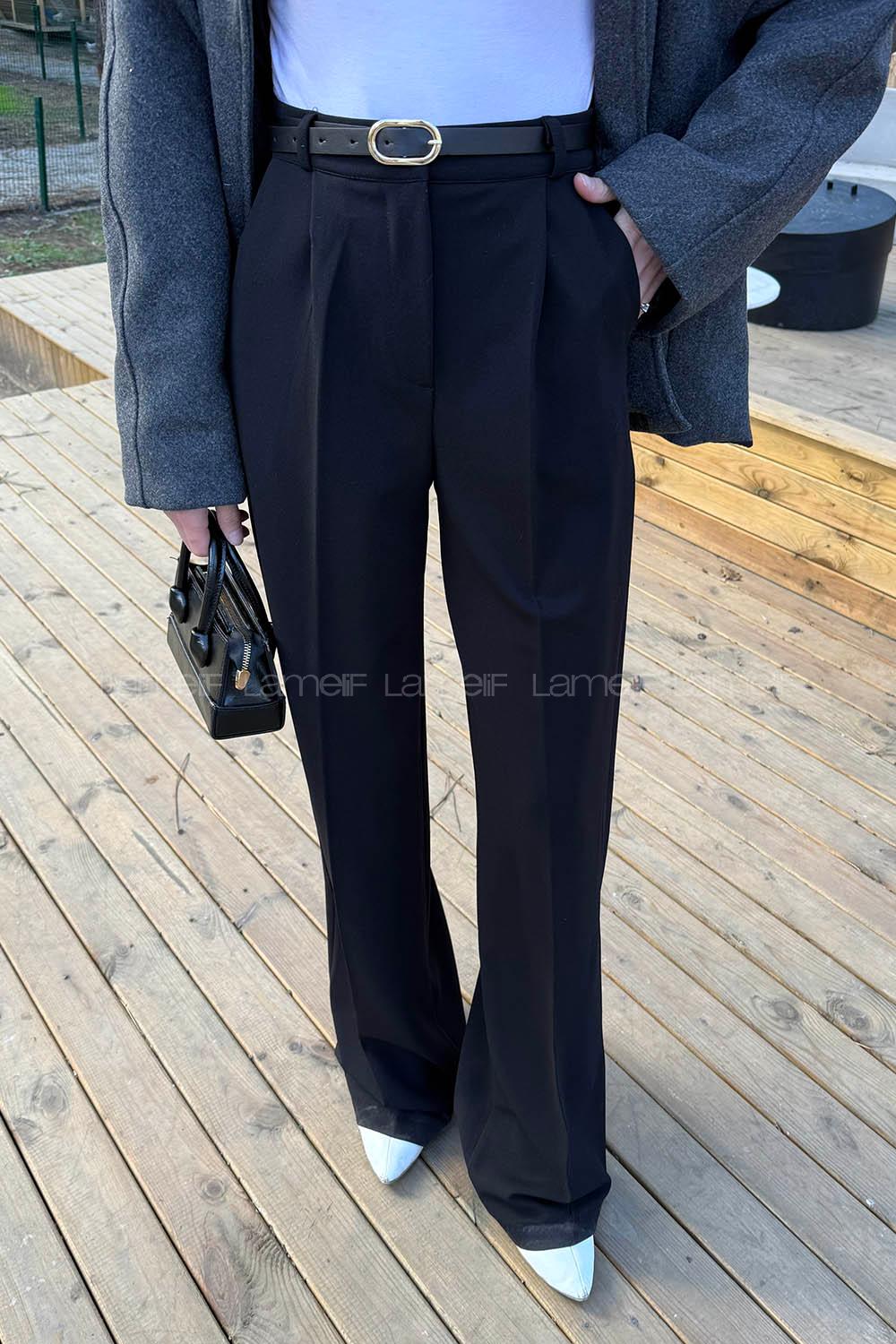 Lamelif Palazzo Pantolon Siyah