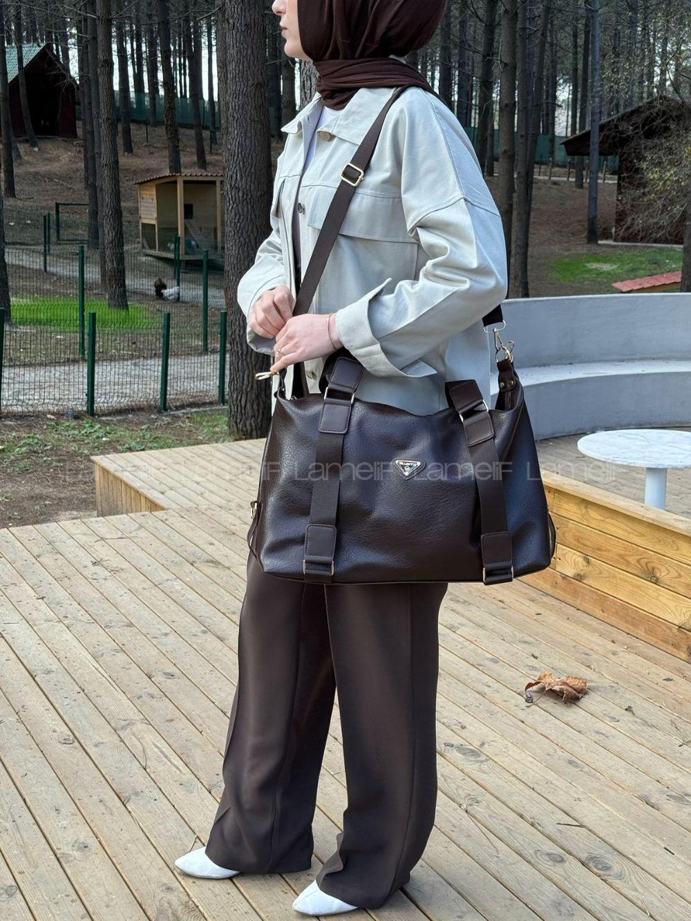 Lamelif Gold Detaylı Büyük Boy Çanta