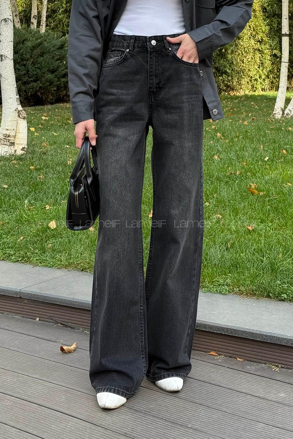 Smoked Denim High Waist Denim Pants