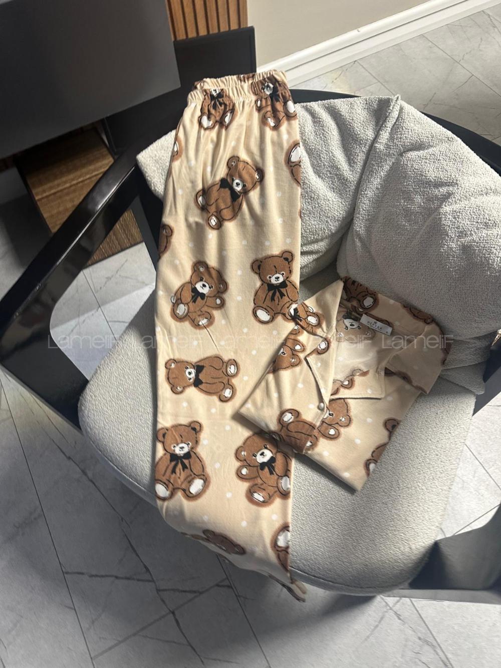 Cream-1 Crew Neck Long Arm Without Accessories Combed Fabric Regular Trousers Comfortable Suit