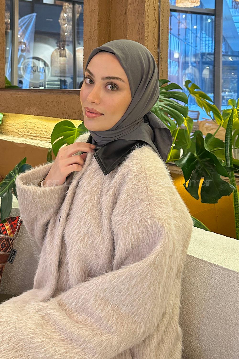 Lamelif Comfort Pamuk Eşarp Antrasit