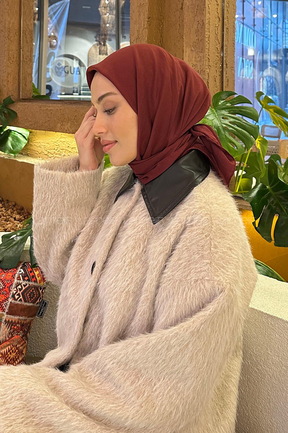 Lamelif Comfort Pamuk Eşarp Bordo