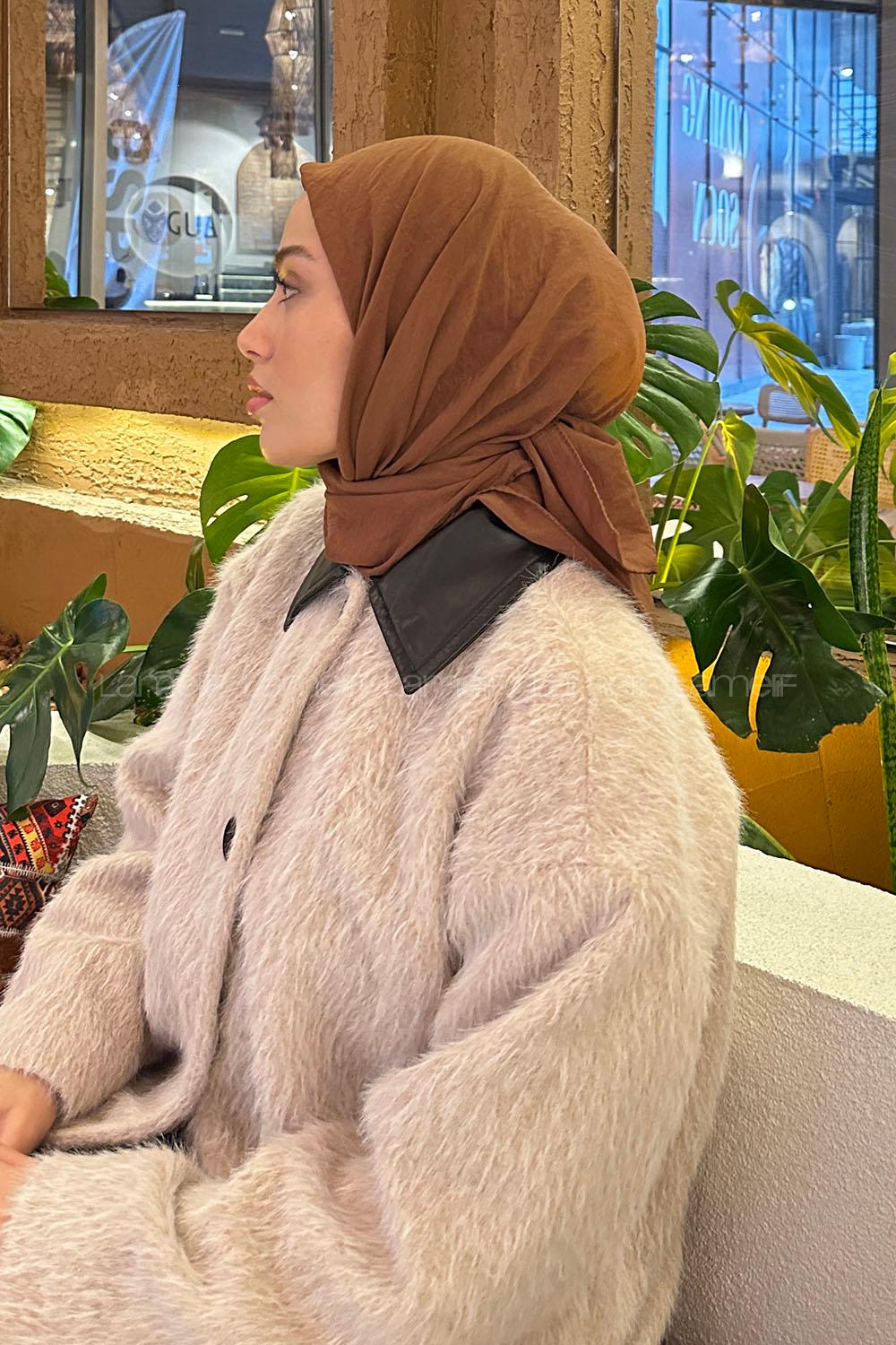 Lamelif Comfort Pamuk Eşarp Çikolata Kahve