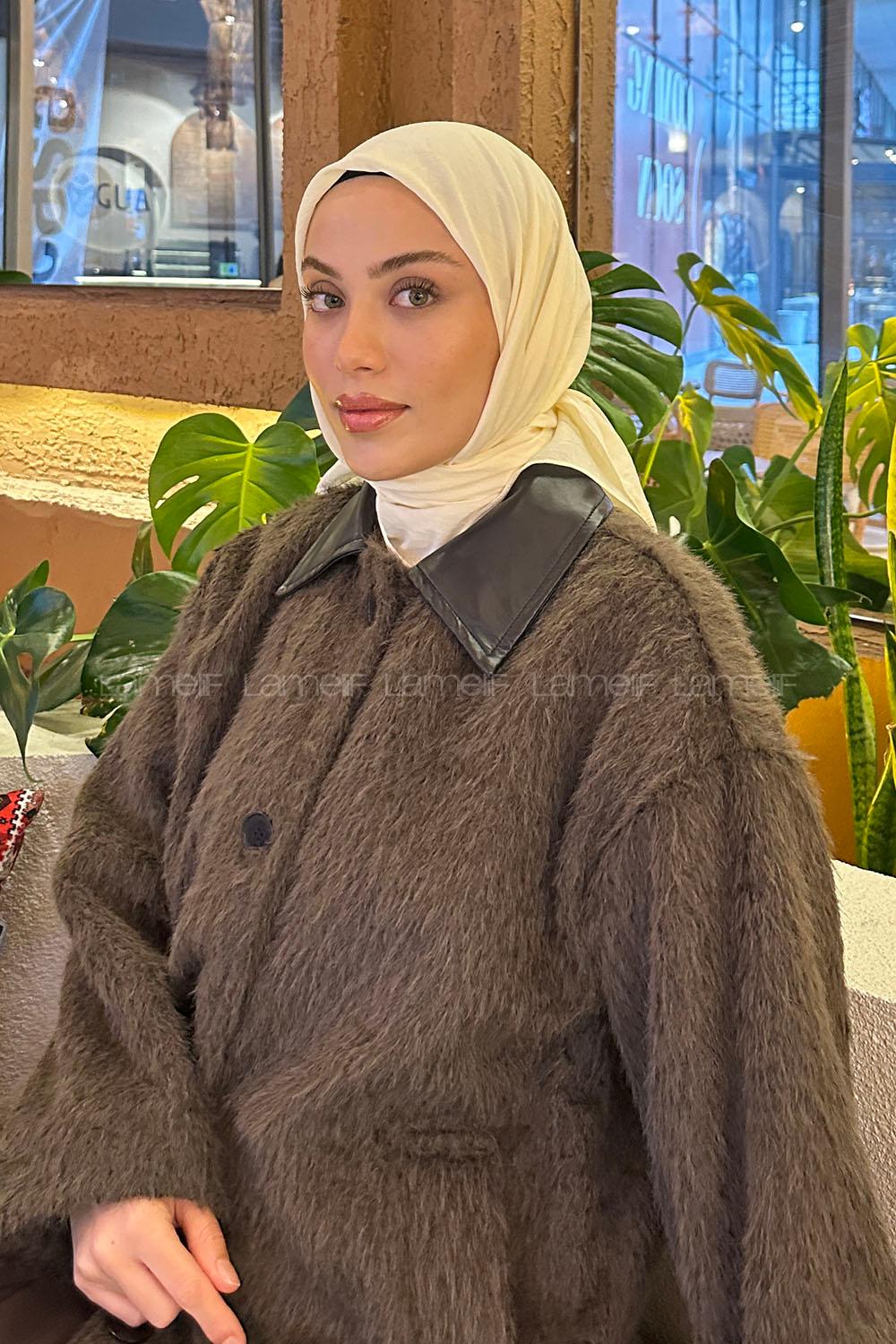 Lamelif Comfort Pamuk Eşarp Ekru