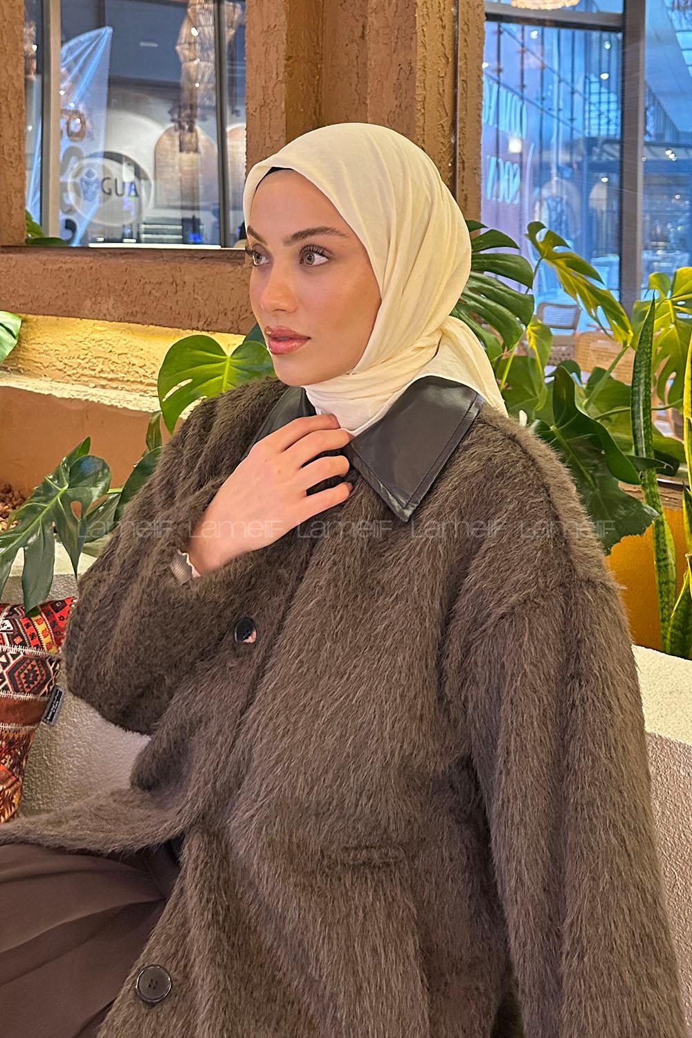 Lamelif Comfort Pamuk Eşarp Ekru