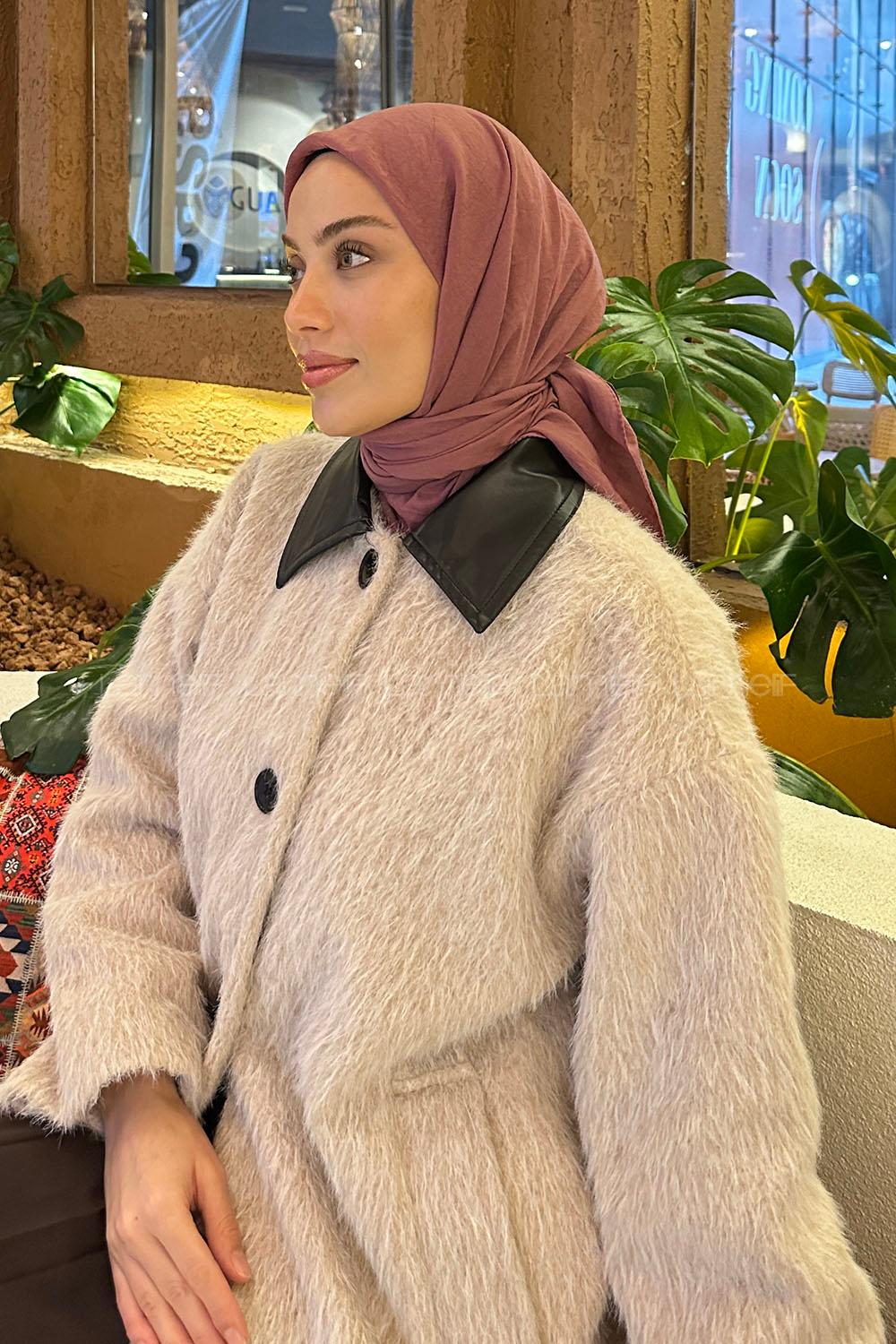 Lamelif Comfort Pamuk Eşarp Gül Kurusu