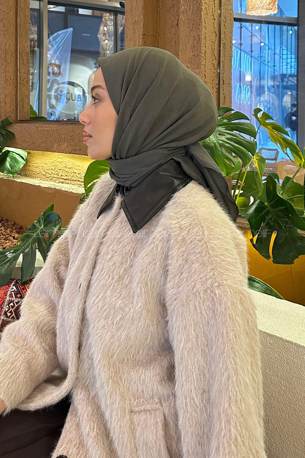 Lamelif Comfort Pamuk Eşarp Haki