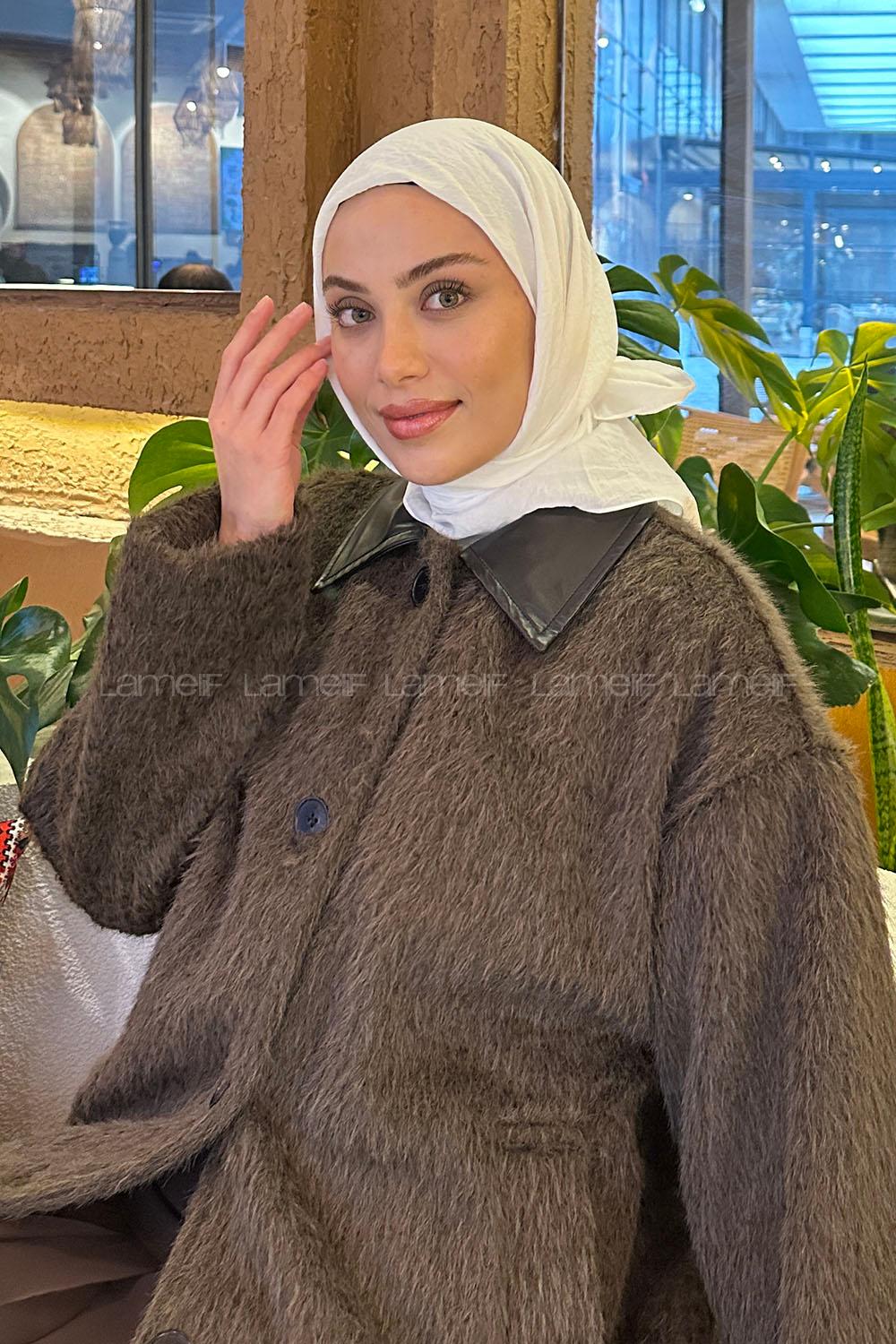 Lamelif Comfort Pamuk Eşarp Kırık  Beyaz