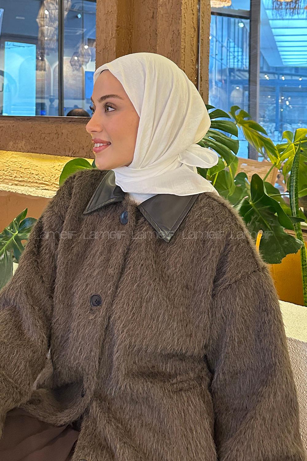 Lamelif Comfort Pamuk Eşarp Kırık  Beyaz