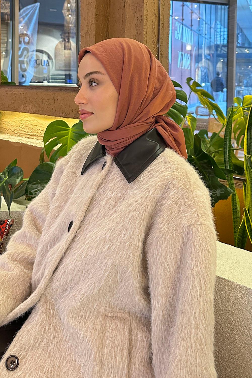 Lamelif Comfort Pamuk Eşarp Koyu Gül