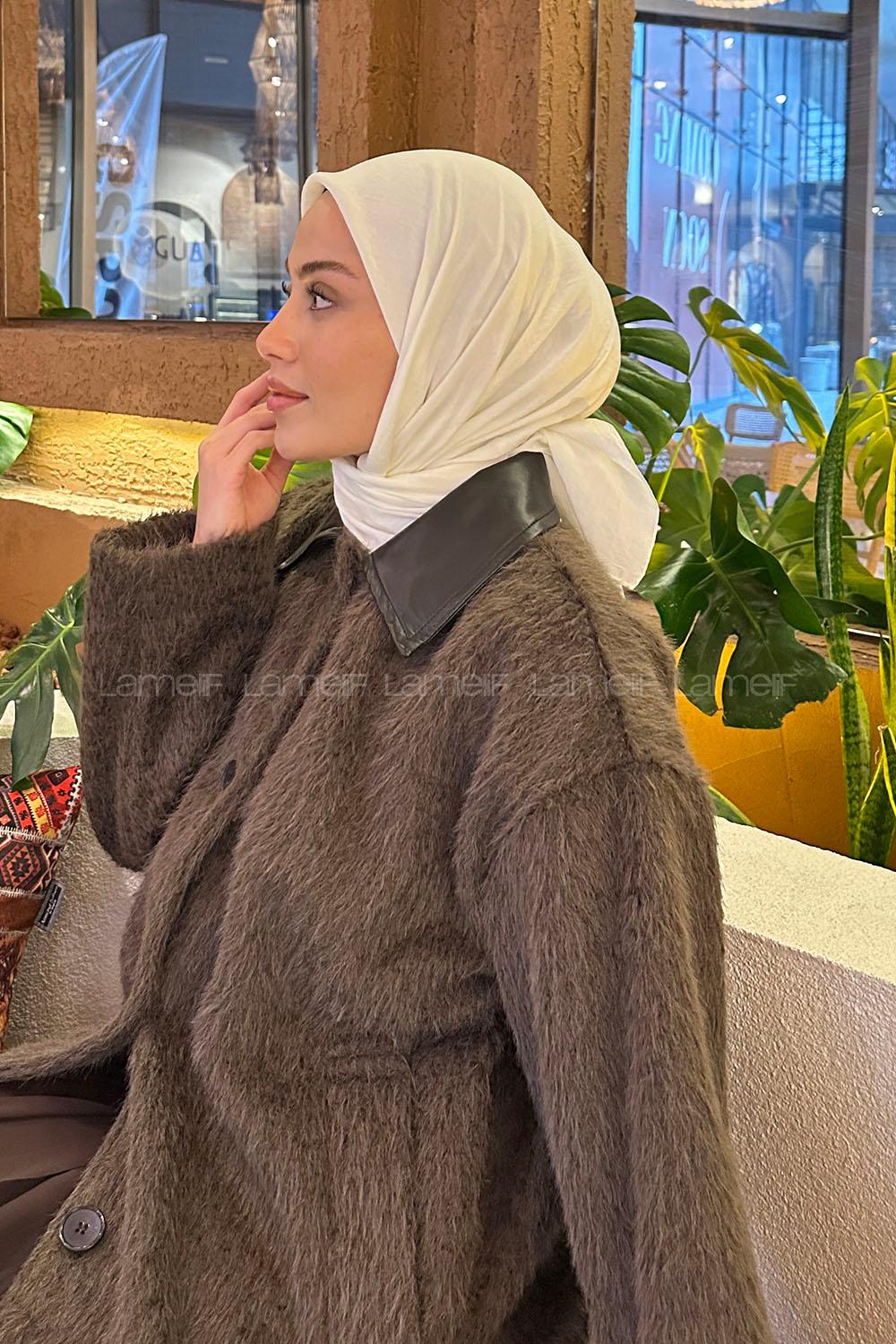 Lamelif Comfort Pamuk Eşarp Krem