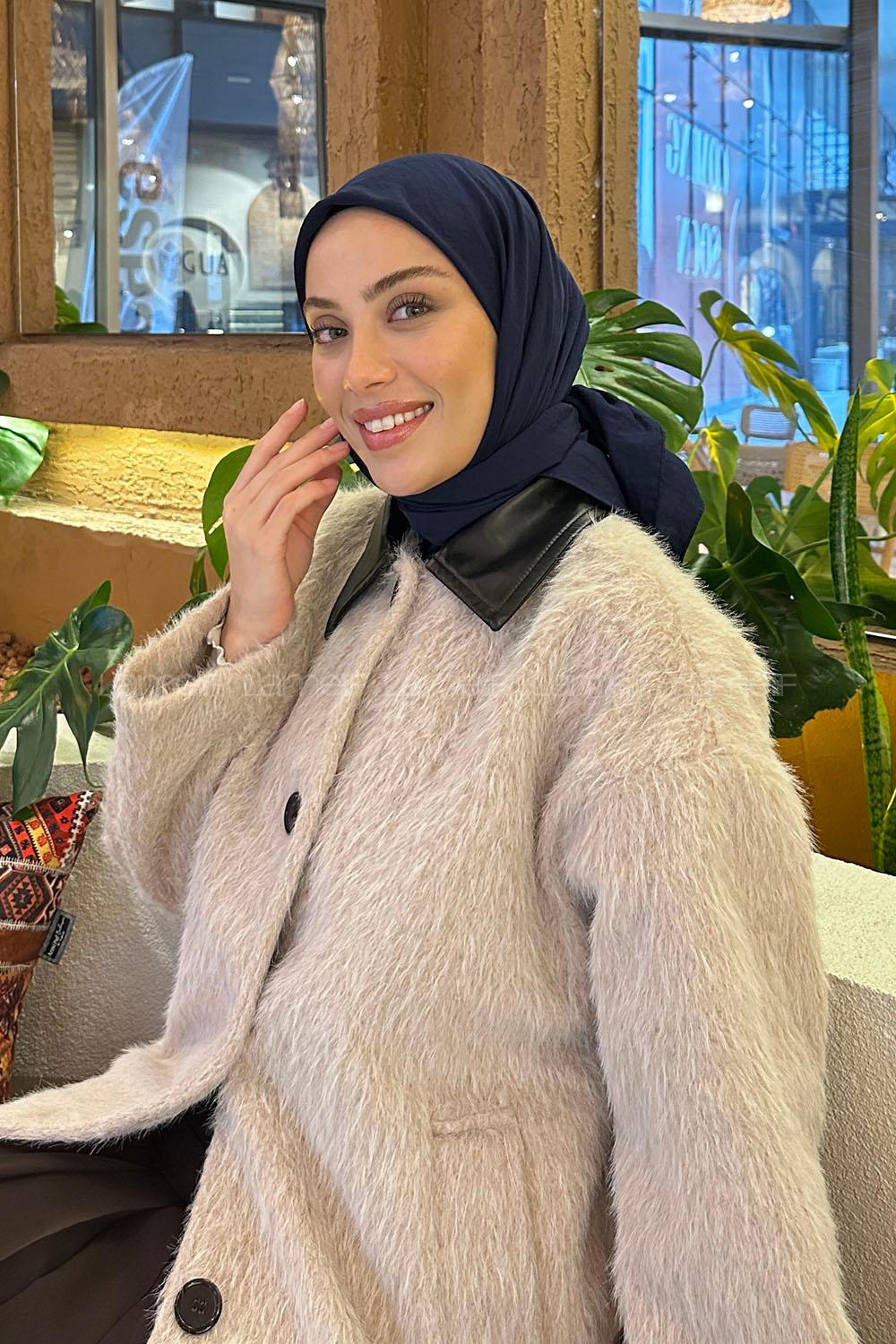 Lamelif Comfort Pamuk Eşarp Lacivert