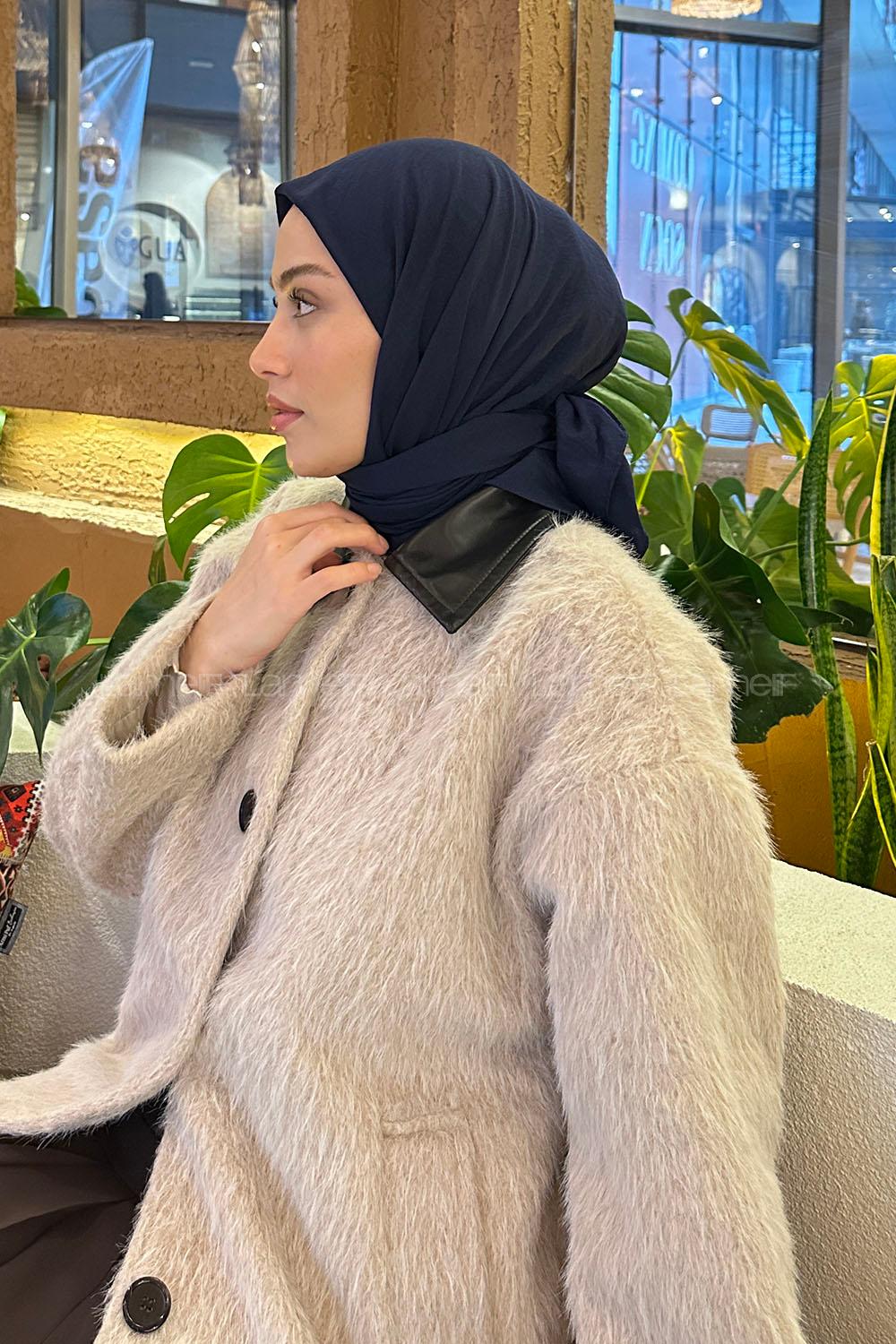 Lamelif Comfort Pamuk Eşarp Lacivert