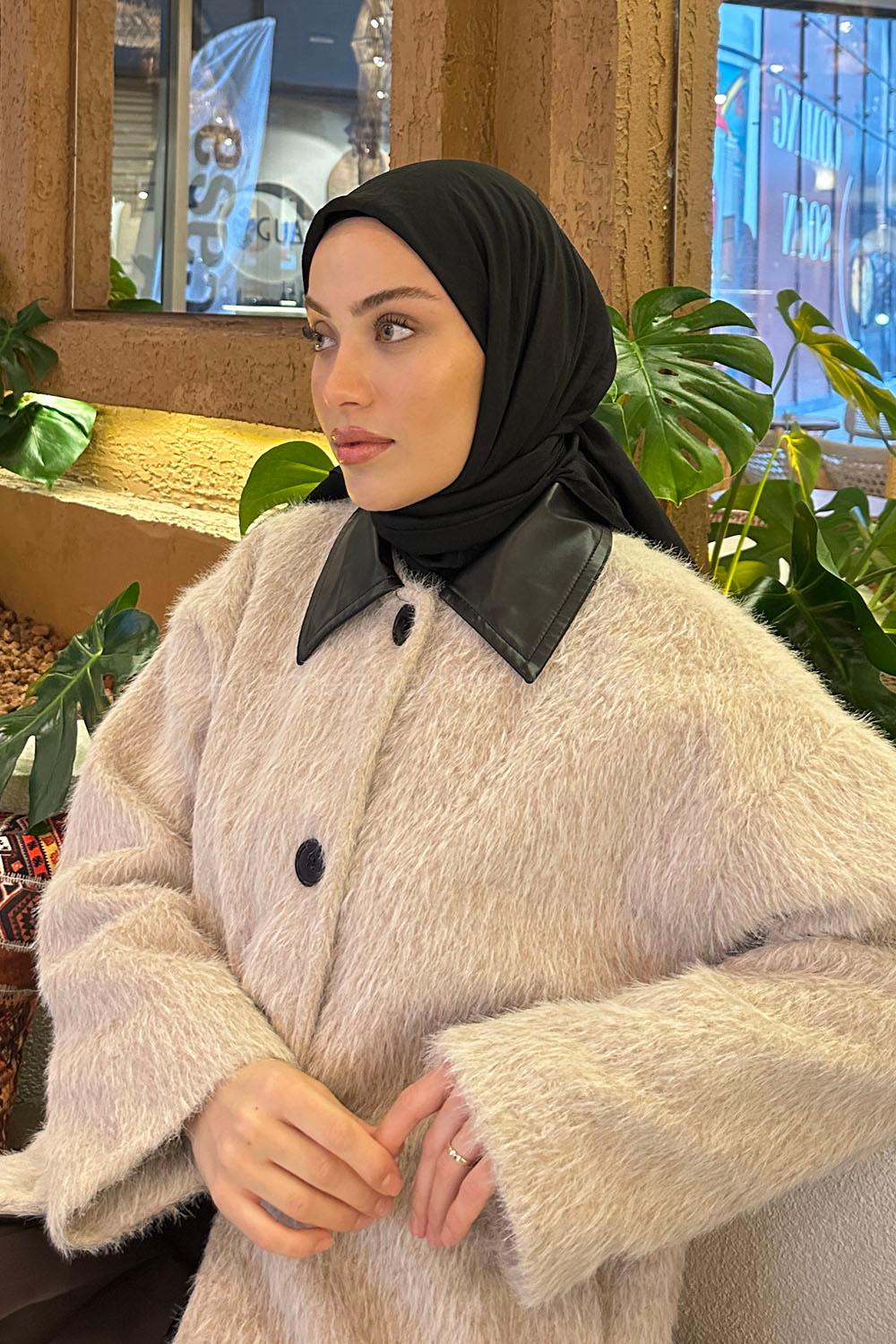 Lamelif Comfort Pamuk Eşarp Siyah