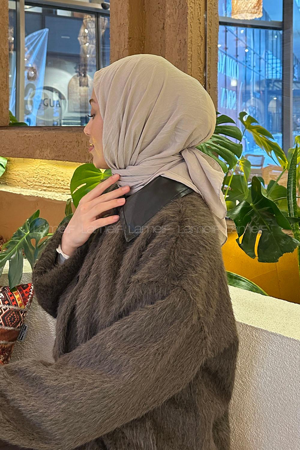 Lamelif Comfort Pamuk Eşarp Vizon