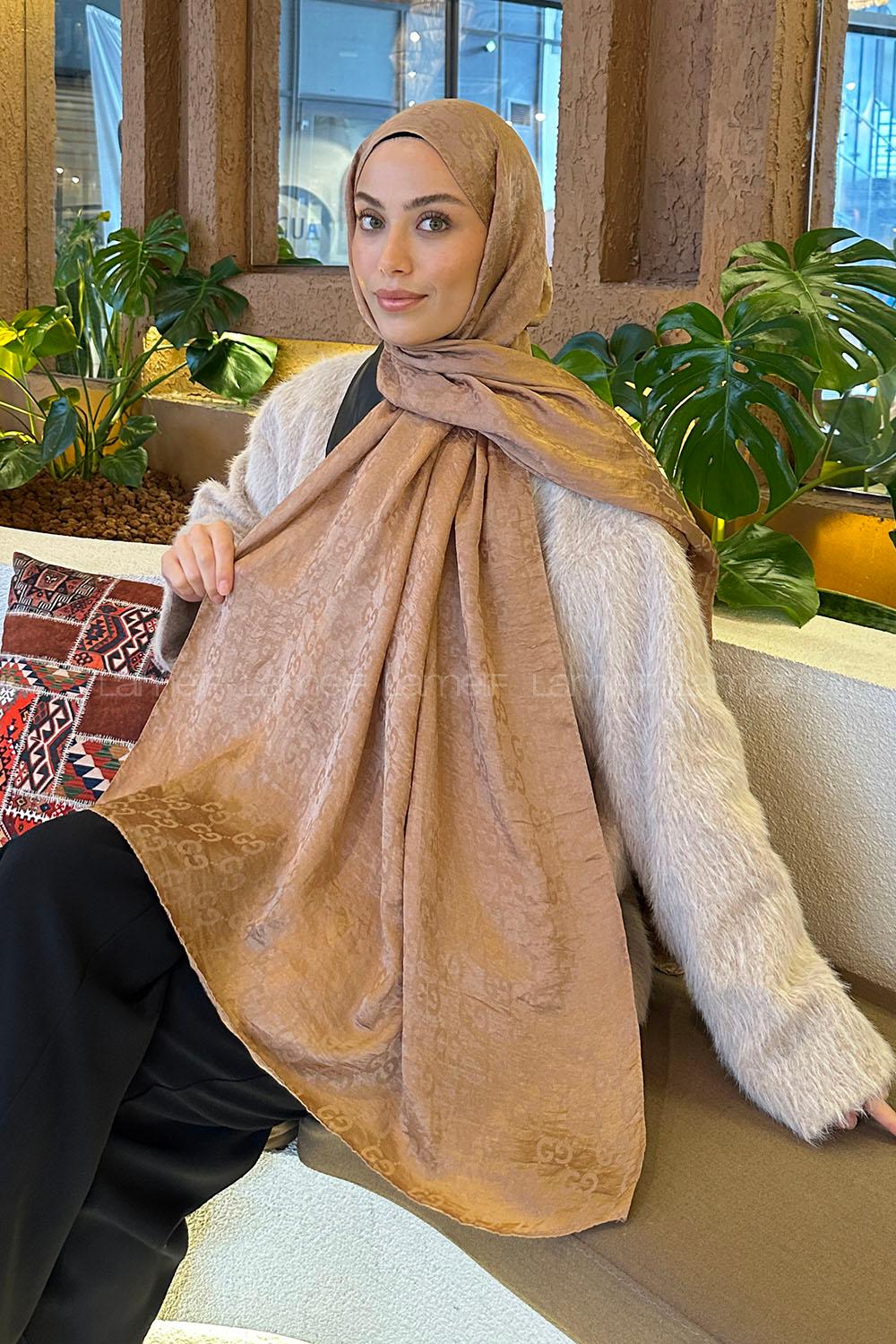 Lamelif  G Desen Ayrobin Floş Jakar  Şal Camel