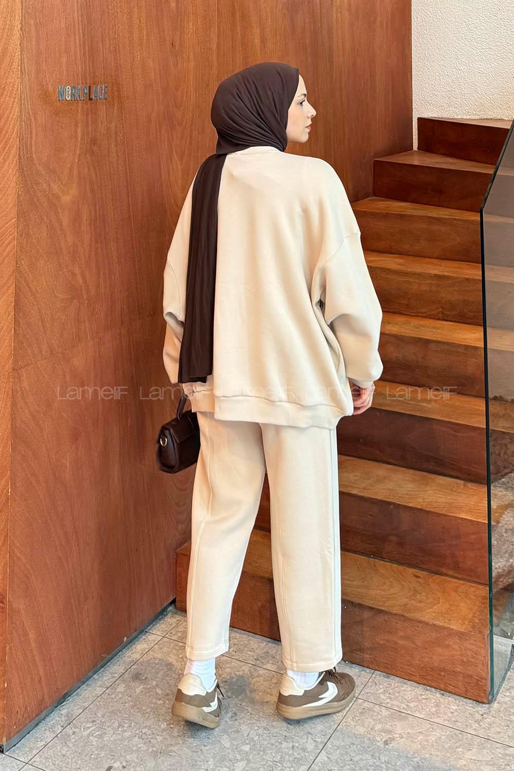 Lamelif Eşofman Takımı Krem