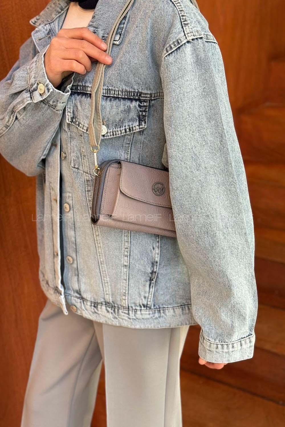 Lamelif Messenger Çanta Kadın Gri