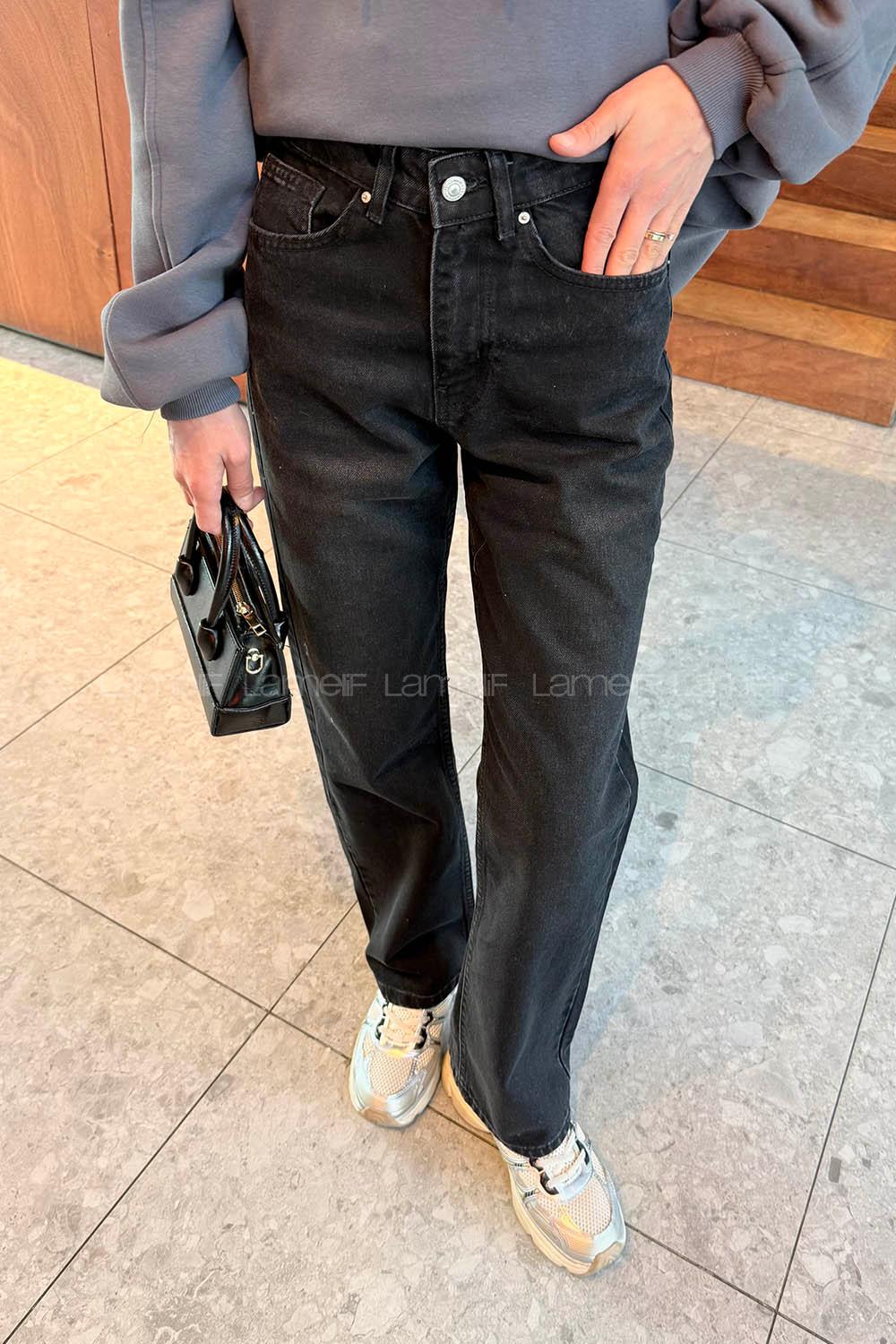 Smoked Denim Normal Waist Denim Pants