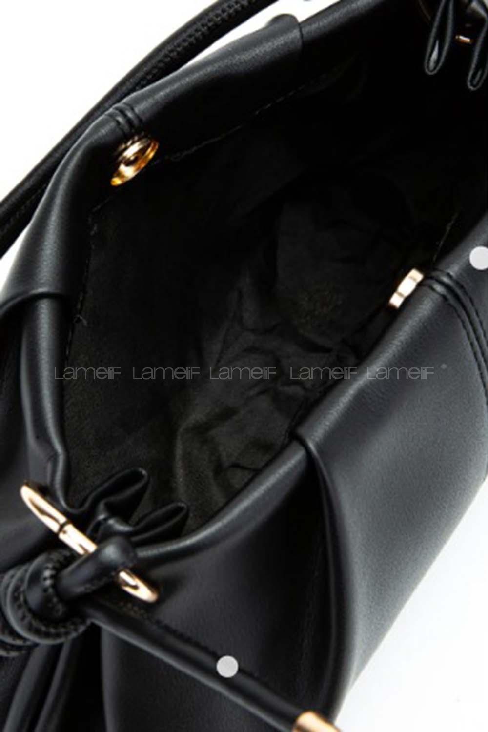 Black Buckle Skin Hand Bag Bag