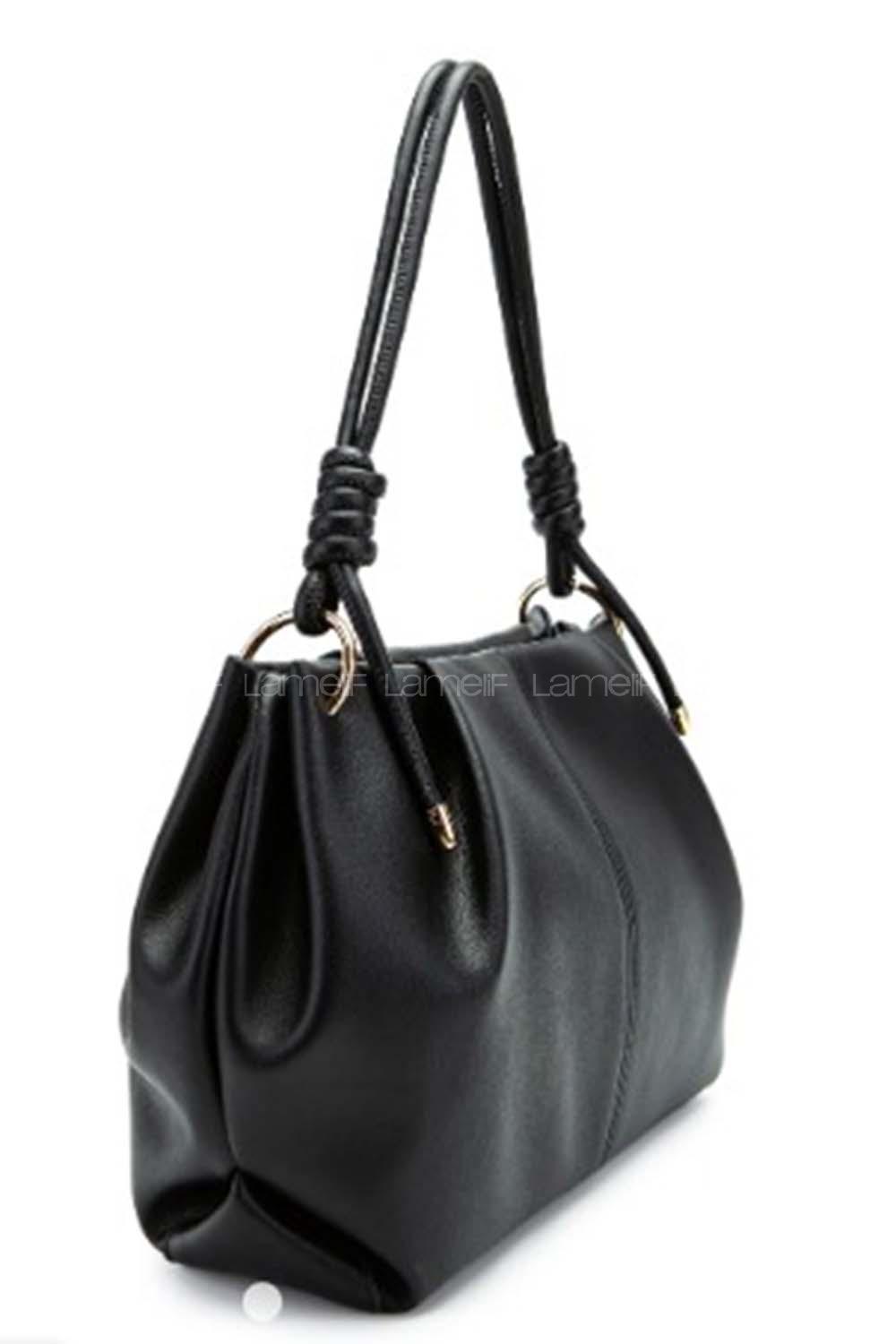 Black Buckle Skin Hand Bag Bag