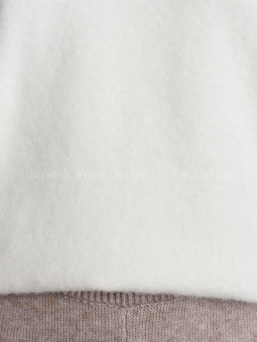 Lamelif 10640 Bisiklet Yaka Yumuşak Dokulu Kazak-Ekru